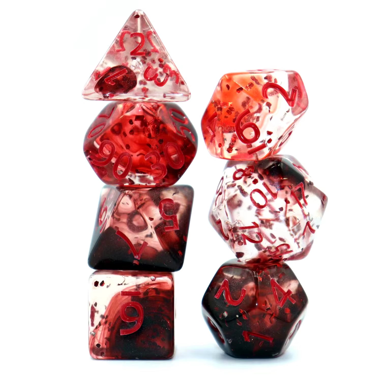 7Pcs Set Crystal Style DND Dice Set Polyhedral Table Game Dice Role-Playing RPG Dice
