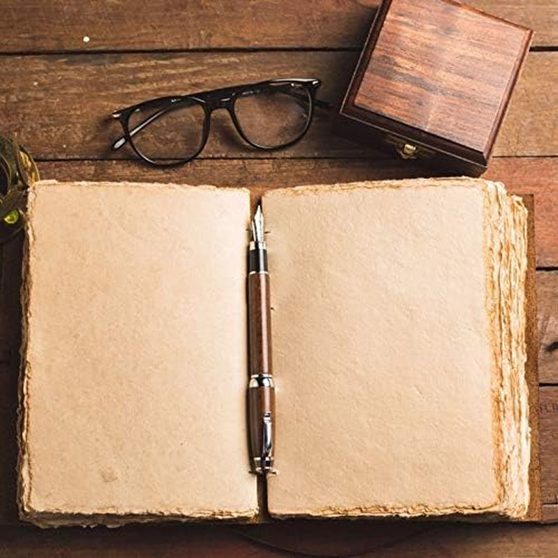 Leather Journal-Vintage Leatherbound Journal - Handmade Antique Deckle Edge Paper - Leather Sketchbook - Book of Shadows Journal - Thick Journal - Vintage Journal