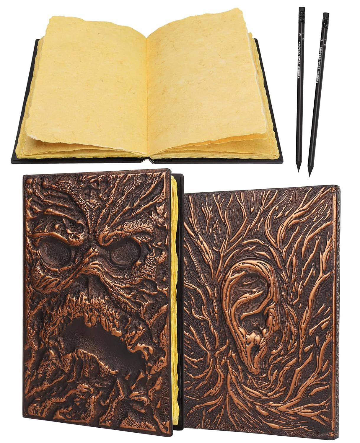 Necronomicon Horror Journal – Faux Leather DND Spellbook Notebook with 120 Pages