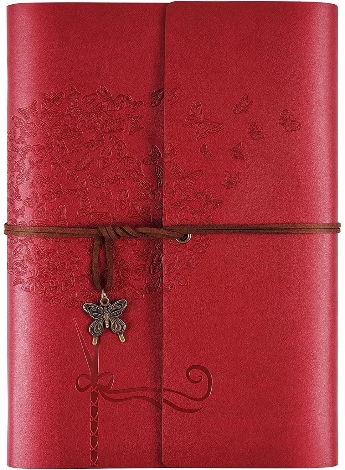 Leather Journal Notebook, Refillable Writing Journal Diary Planner for Women, A5 Size (6.3 X 9.3 Inches), Lined Journal for Writing, Travel Journal with 6-Ring Binder Pockets