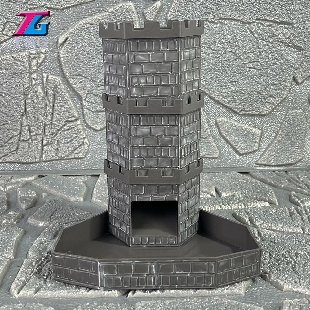 Bricks Castle Dice Tower Dice Rolling Tray Tower - Perfect for D&D Game RPG and Tabletop Gaming Best Gift