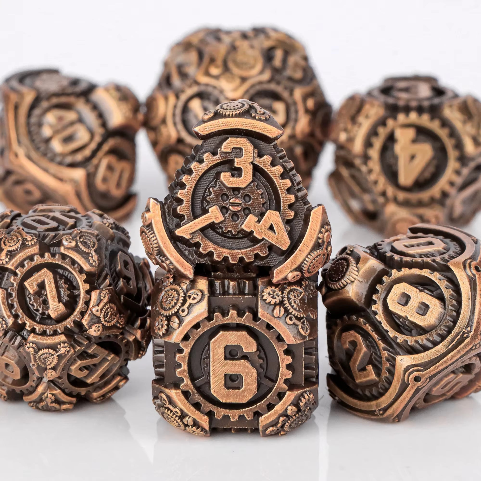 Dnd Skull&Dragon Metal Dice Set, Metal Sharp Edge Dice for Dungeons and Dragons, Polyhedral Dice for Table Games, Dnd Metal Dice