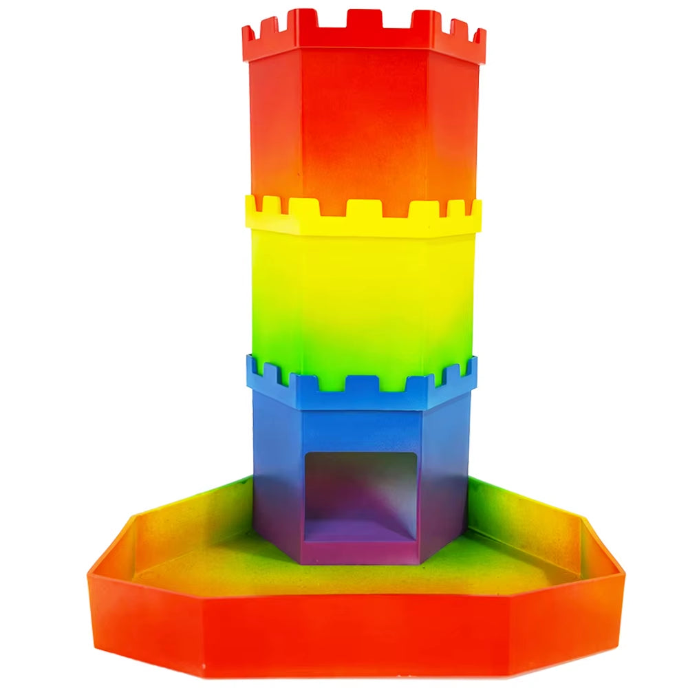 Bricks Castle Dice Tower Dice Rolling Tray Tower - Perfect for D&D Game RPG and Tabletop Gaming Best Gift