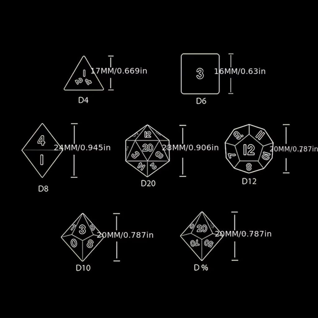 Mythology Polyhedral D&D COC Dice Set 7Pcs/Set RPG Fantasy Potion Flask | DND Dungeons and Dragons Dice Set for Table Games
