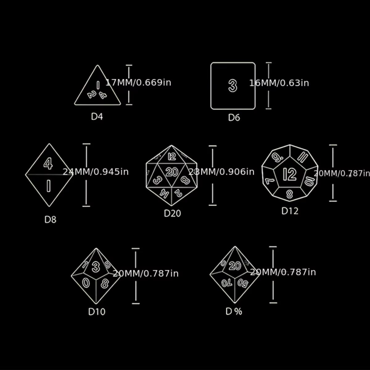 Mythology Polyhedral D&D COC Dice Set 7Pcs/Set RPG Fantasy Potion Flask | DND Dungeons and Dragons Dice Set for Table Games