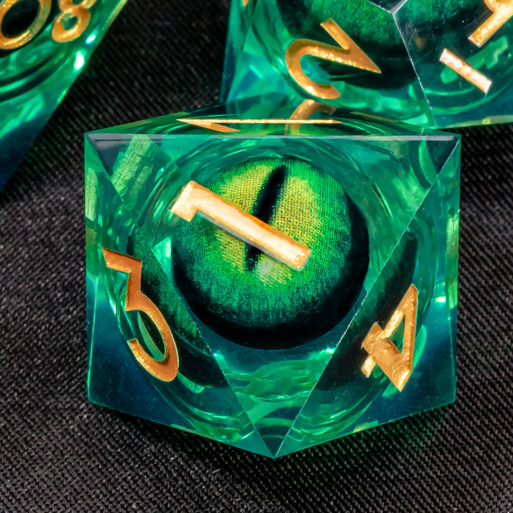 DND Liquid Core D&D Dice Set, Sharp Edge Resin Dungeon and Dragon Dice, Role Playing RPG D and D Dice D20 D12 D10 D8 D6 D4
