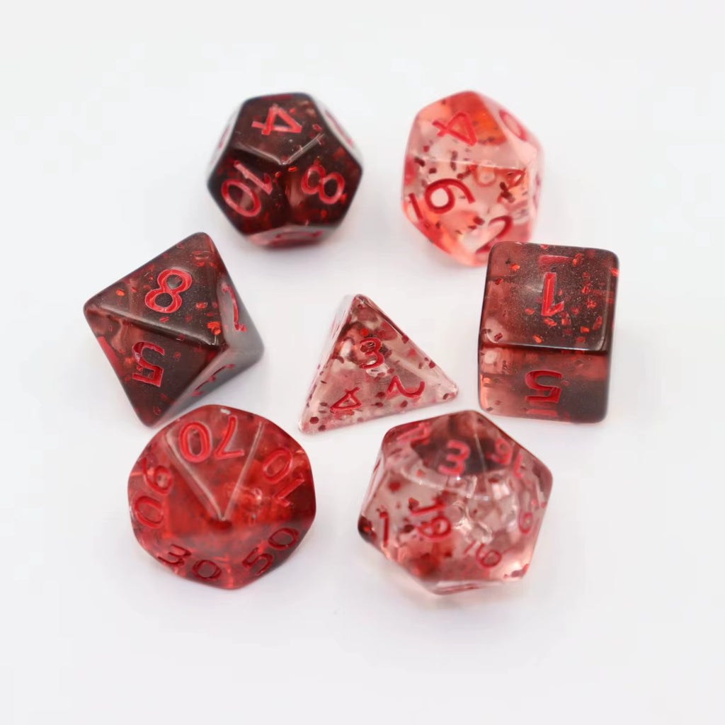 7Pcs Set Crystal Style DND Dice Set Polyhedral Table Game Dice Role-Playing RPG Dice