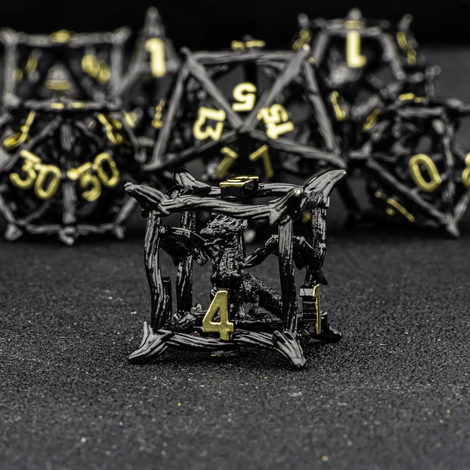 Tree Dice Metal Dragon D&D Dice Set for Dungeons and Dragons, Polyhedral Dice Set, Hollow D and D Dice Metal Dice Set Gifts