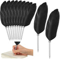 12 Pcs Feather Ballpoint Pen Ink Quill Ballpoint Pen Vintage Feather Pen Soft