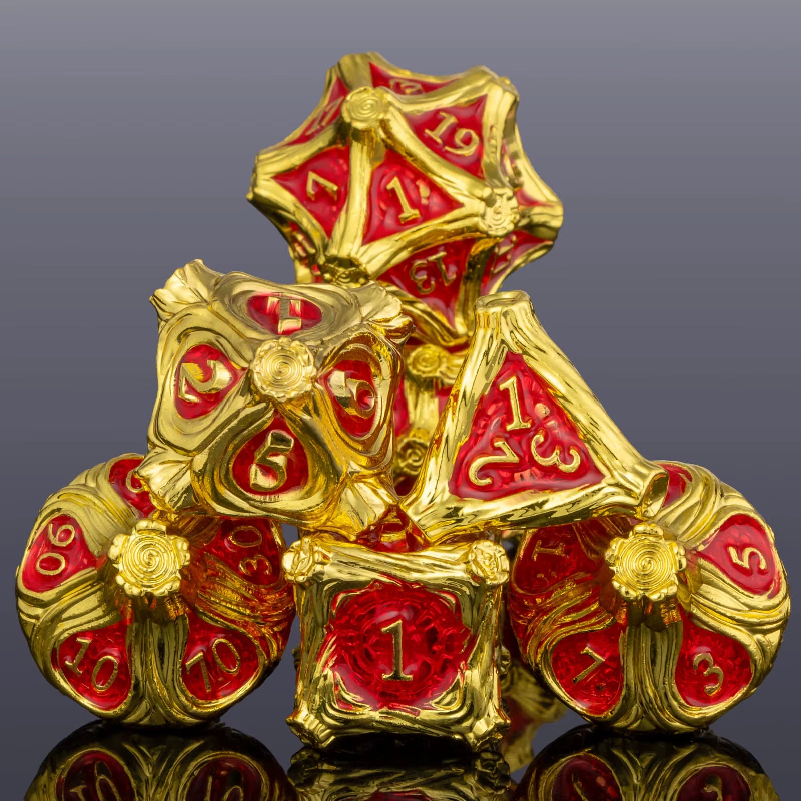 Dnd Skull&Dragon Metal Dice Set, Metal Sharp Edge Dice for Dungeons and Dragons, Polyhedral Dice for Table Games, Dnd Metal Dice