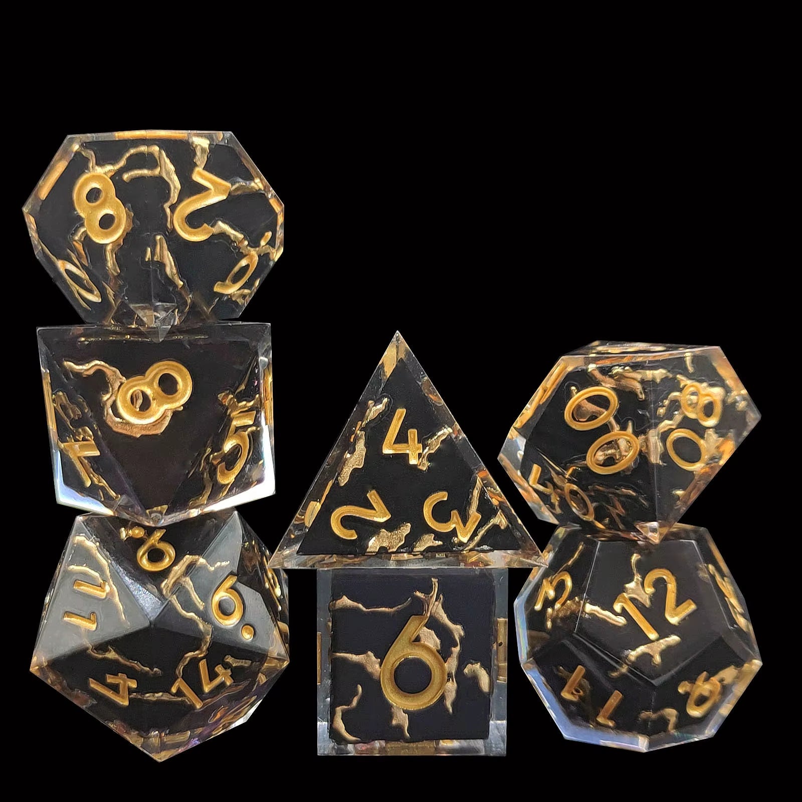 DND Flower Dice Resin Dice Set RPG Resin Dice Polyhedral Dice Dnd Dice Set for DND Game Player Dice Collector D&D Dice Set 7PCS