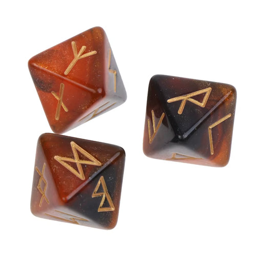 3 Pcs 8-Sided Rune Dice Polyhedral Dice Acrylic Astrological Dice Board Game Dice Constellation Divination Accessory