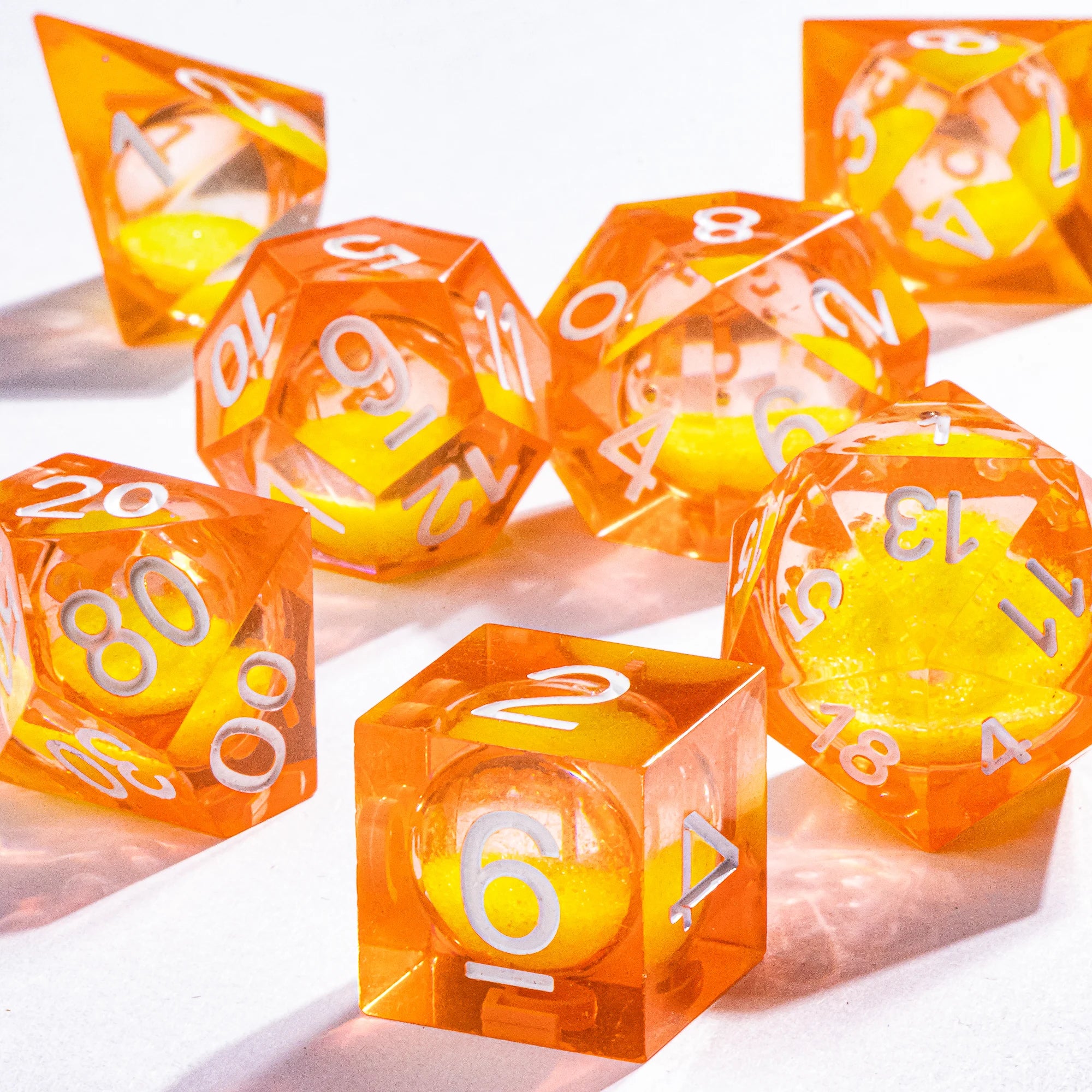 Dnd Green Gold Foil Liquid Core Dice Polyhedral Dice Set for Dungeons and Dragons, Galaxy Dice Set, D D Dice