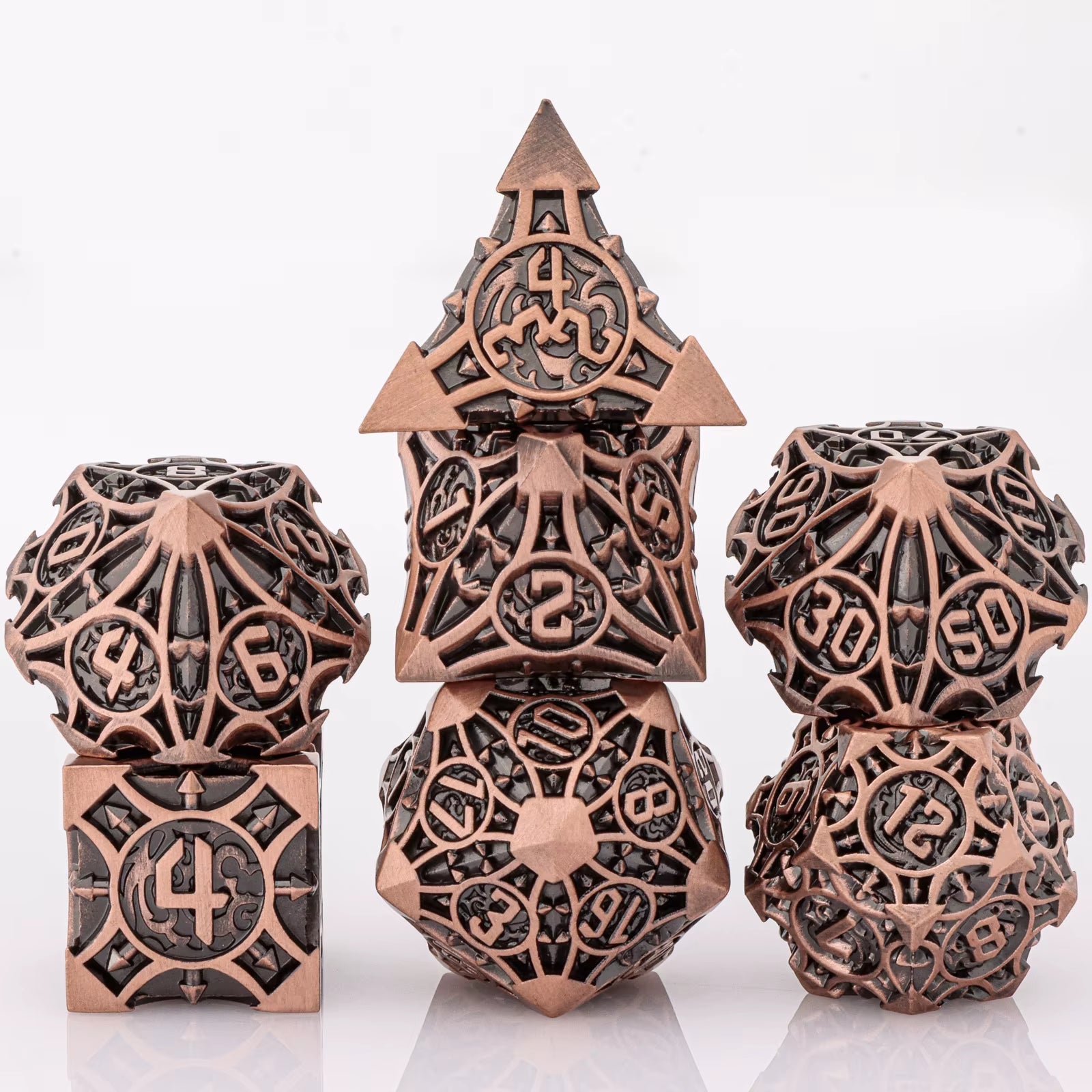Dnd Skull&Dragon Metal Dice Set, Metal Sharp Edge Dice for Dungeons and Dragons, Polyhedral Dice for Table Games, Dnd Metal Dice