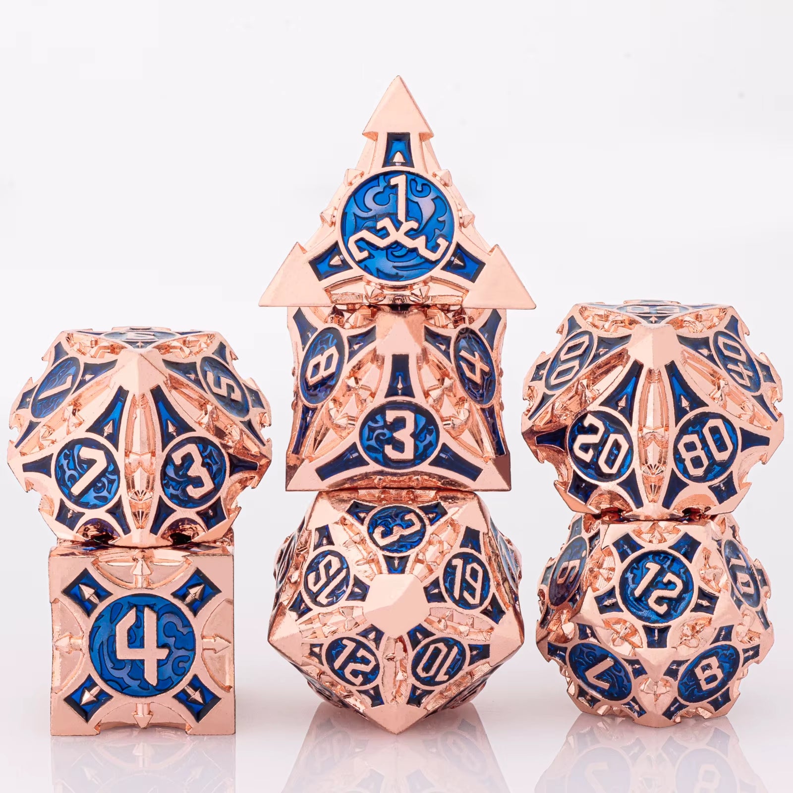 Dnd Skull&Dragon Metal Dice Set, Metal Sharp Edge Dice for Dungeons and Dragons, Polyhedral Dice for Table Games, Dnd Metal Dice
