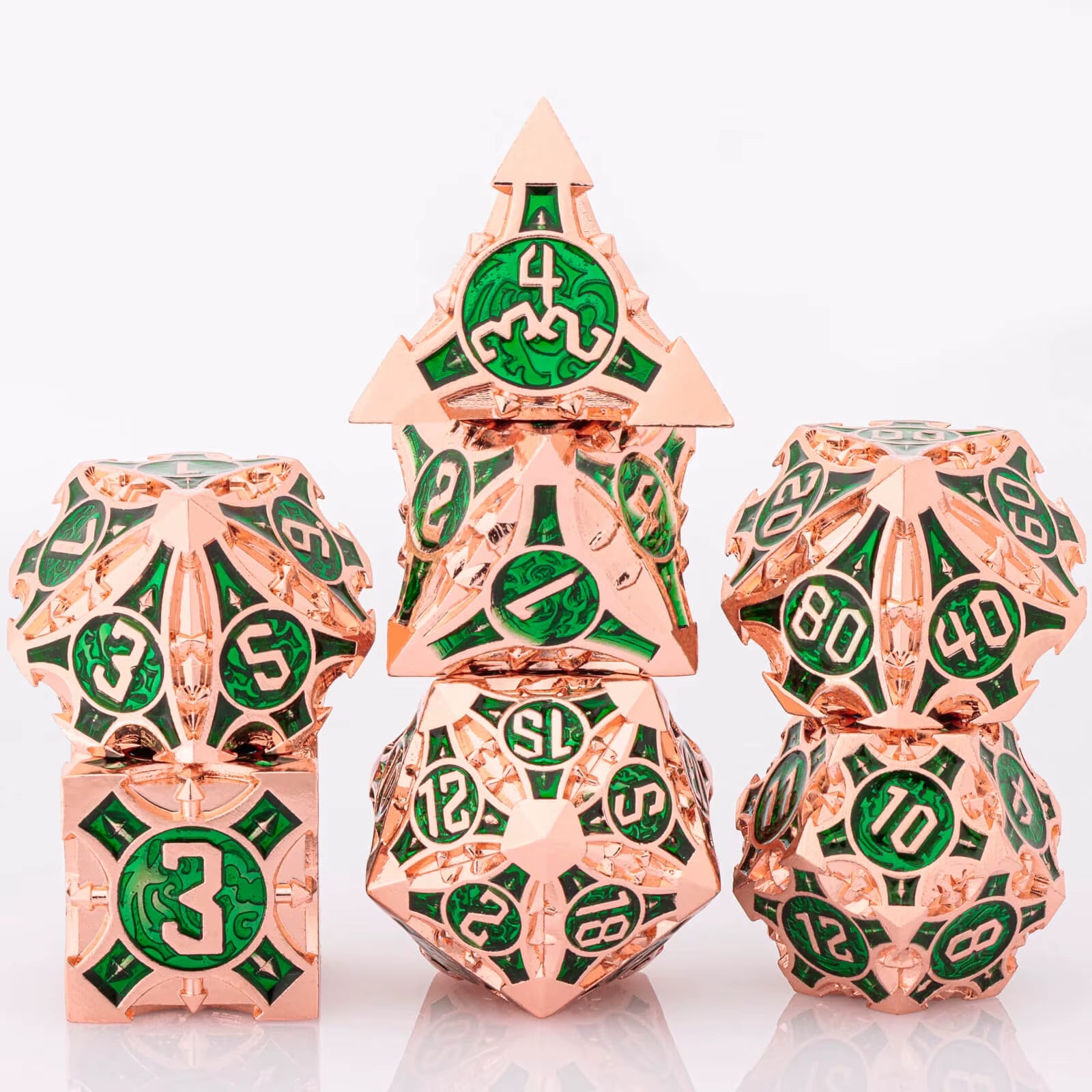 Dnd Skull&Dragon Metal Dice Set, Metal Sharp Edge Dice for Dungeons and Dragons, Polyhedral Dice for Table Games, Dnd Metal Dice
