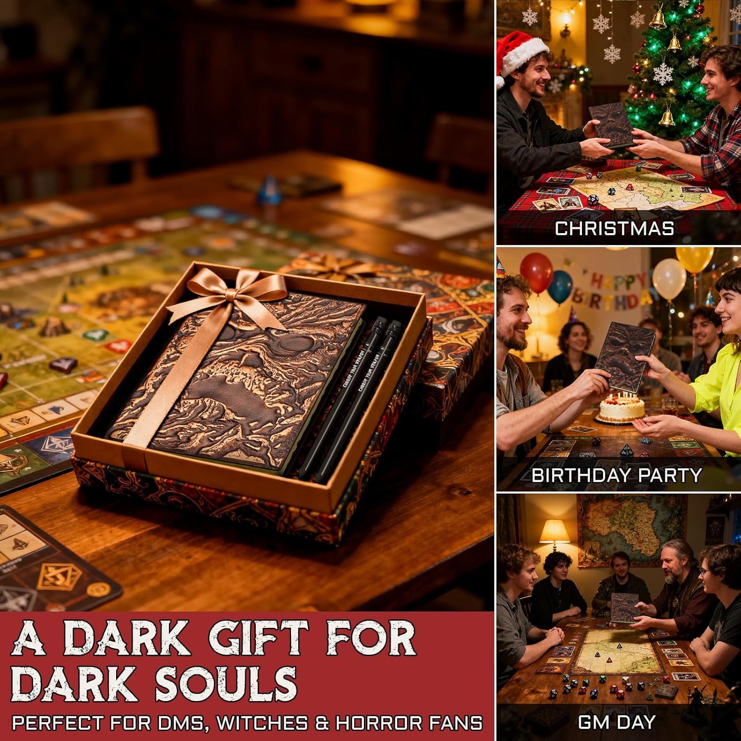 Necronomicon Horror Journal – Faux Leather DND Spellbook Notebook with 120 Pages