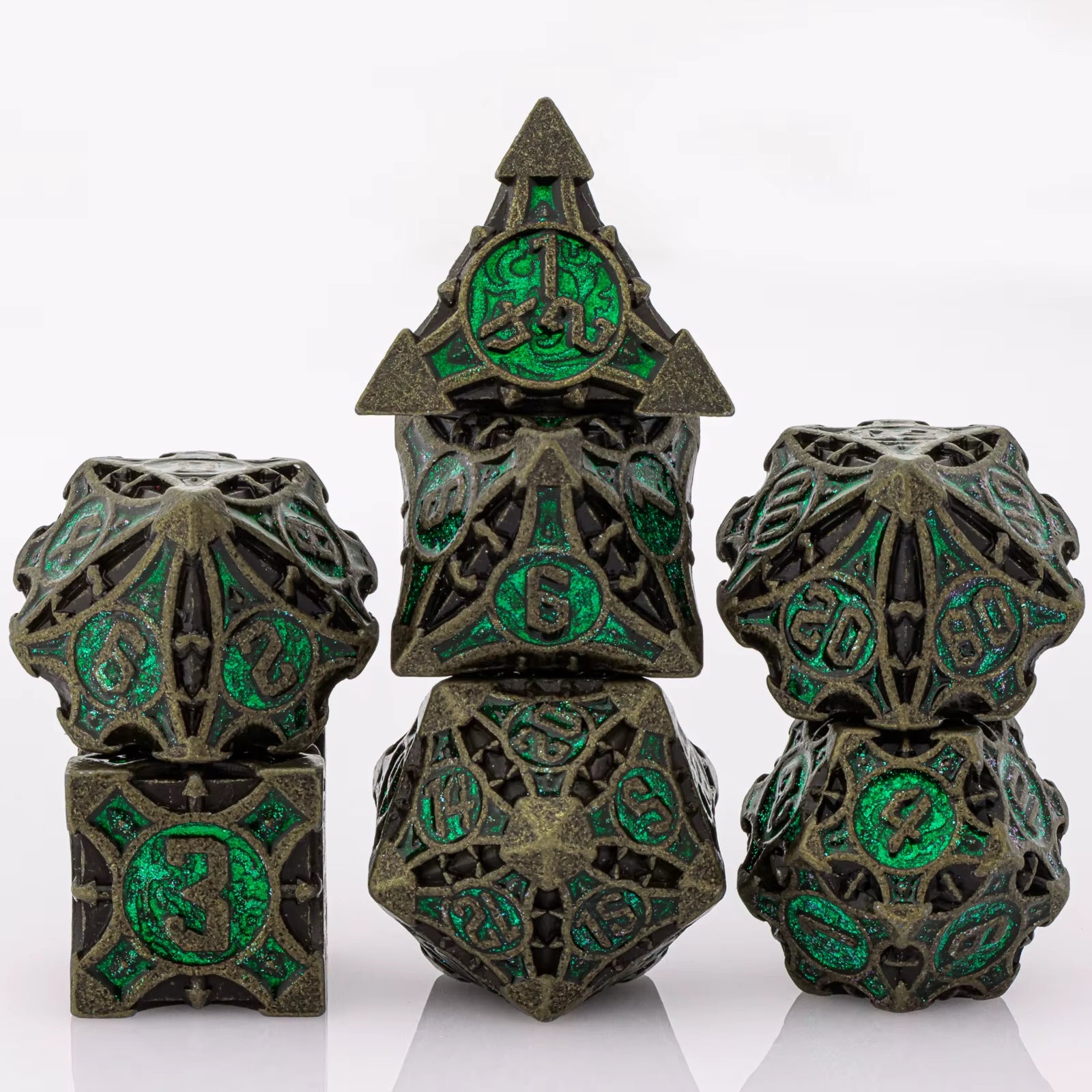 Dnd Skull&Dragon Metal Dice Set, Metal Sharp Edge Dice for Dungeons and Dragons, Polyhedral Dice for Table Games, Dnd Metal Dice
