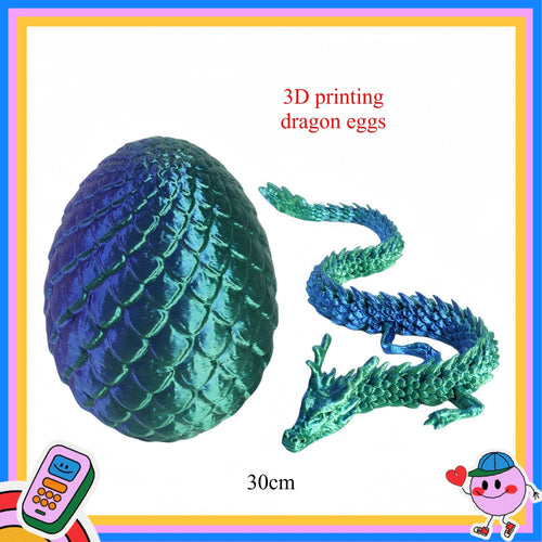 3D Printed Dragon Eggs, Containing Little Dragons, Easter 3D Movable Eggs, Stress-Relieving Toys, Surprise Printed Animal Toys