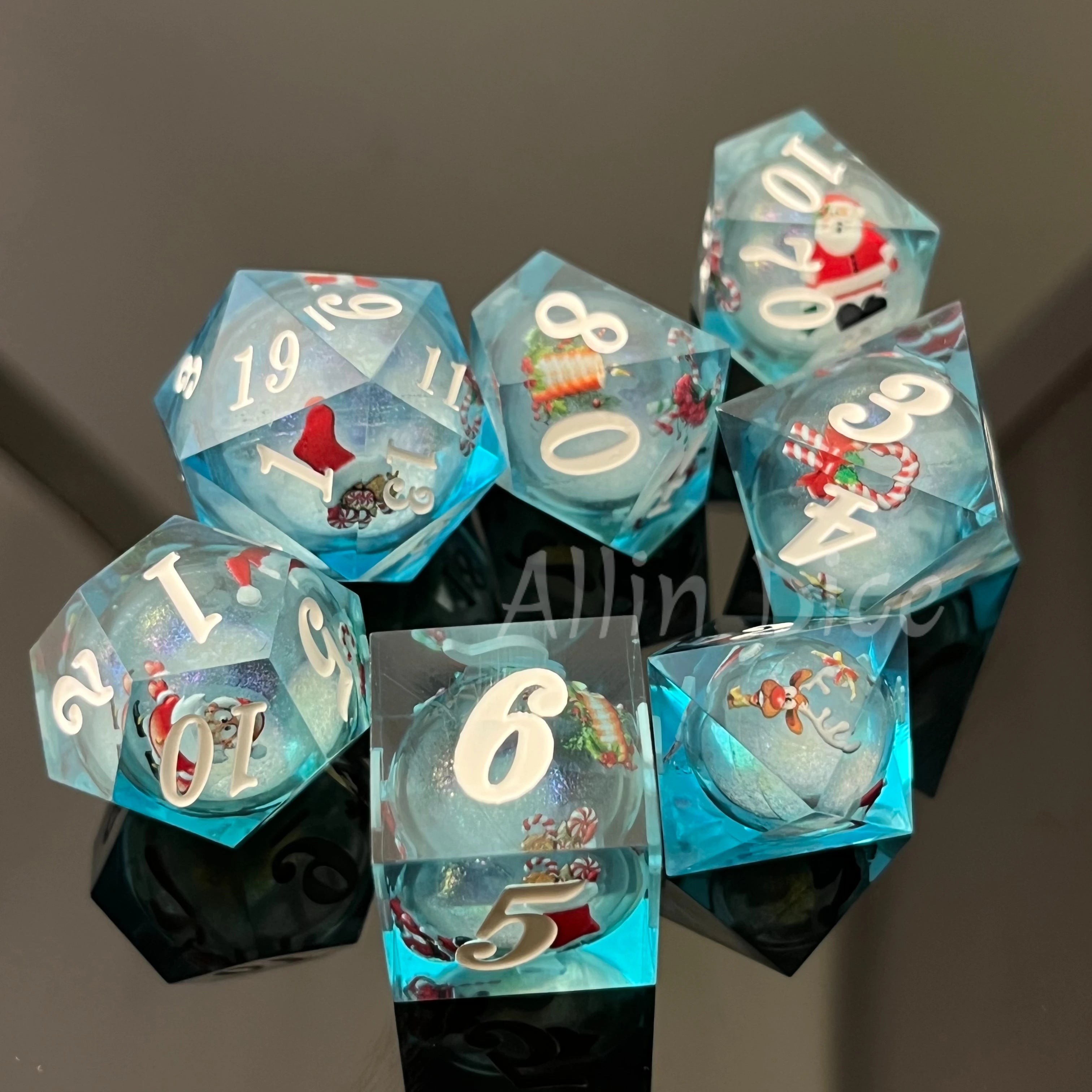 DND Flower Dice Resin Dice Set RPG Resin Dice Polyhedral Dice Dnd Dice Set for DND Game Player Dice Collector D&D Dice Set 7PCS