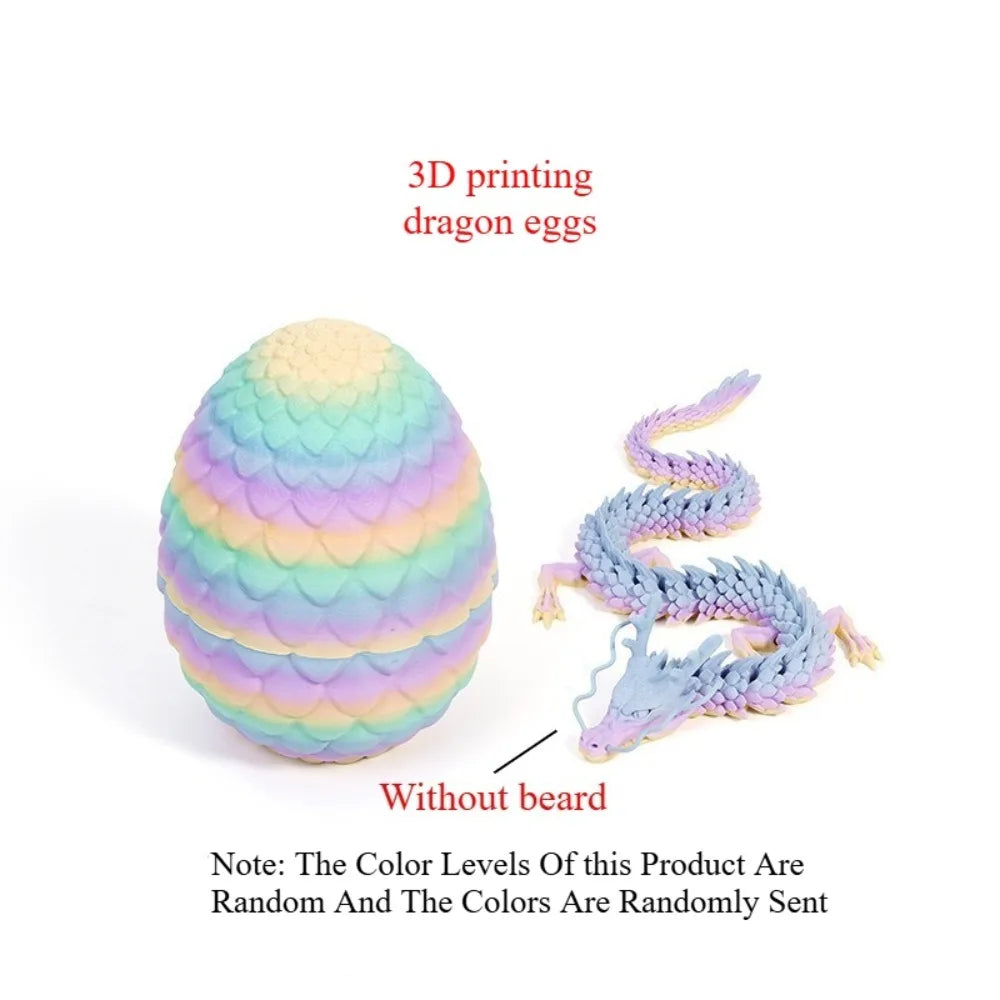 3D Printed Dragon Eggs, Containing Little Dragons, Easter 3D Movable Eggs, Stress-Relieving Toys, Surprise Printed Animal Toys
