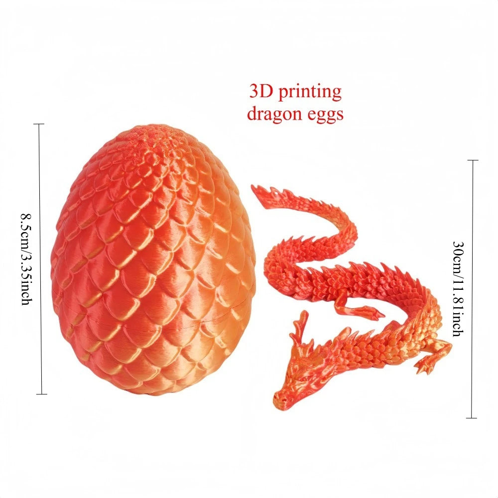 3D Printed Dragon Eggs, Containing Little Dragons, Easter 3D Movable Eggs, Stress-Relieving Toys, Surprise Printed Animal Toys