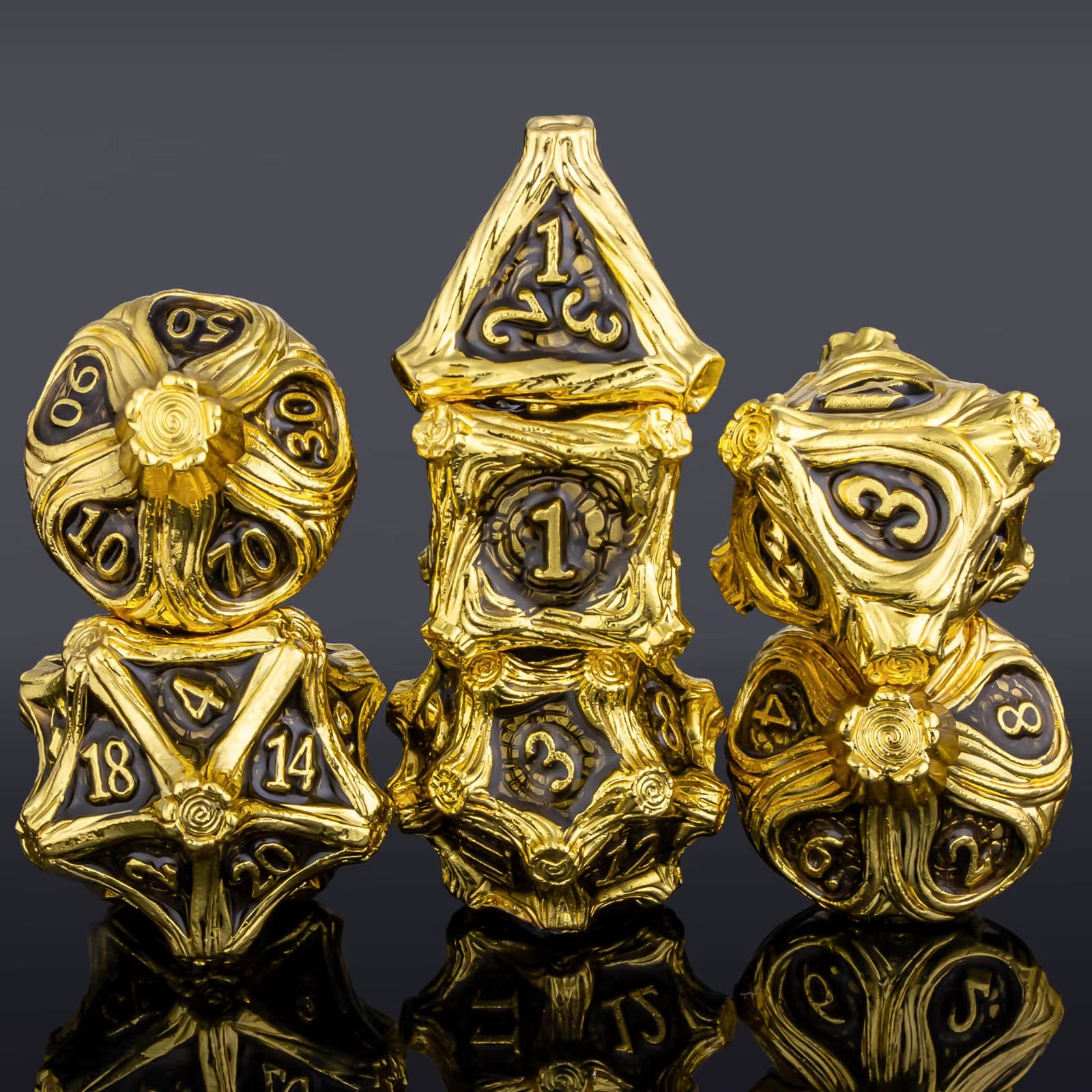 Dnd Skull&Dragon Metal Dice Set, Metal Sharp Edge Dice for Dungeons and Dragons, Polyhedral Dice for Table Games, Dnd Metal Dice