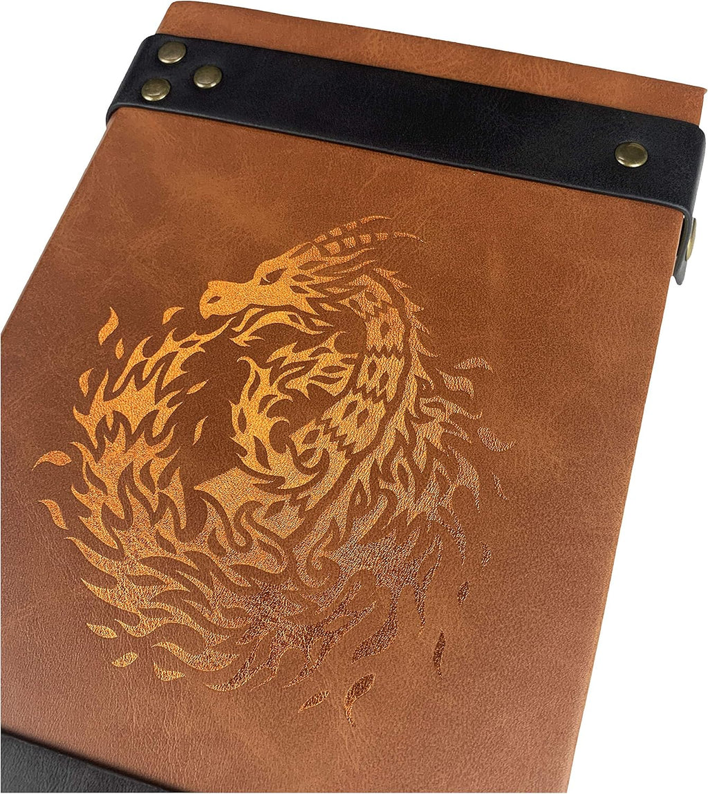 Book-Shaped Cheromatic/Red Fire Dragon Rolling Magic Book Tray for All Tabletop Rpgs like D&D, Call of Cthulhu, Shadowrun.