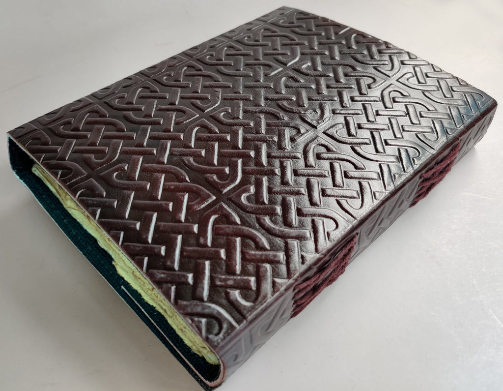 Leather Journal Writing Notebook 7 Chakra Stone Diary for Men & Women, Handmade Antique Deckle Edge Paper - Book of Shadow Travel Diary Gift for Him Her by , Brown