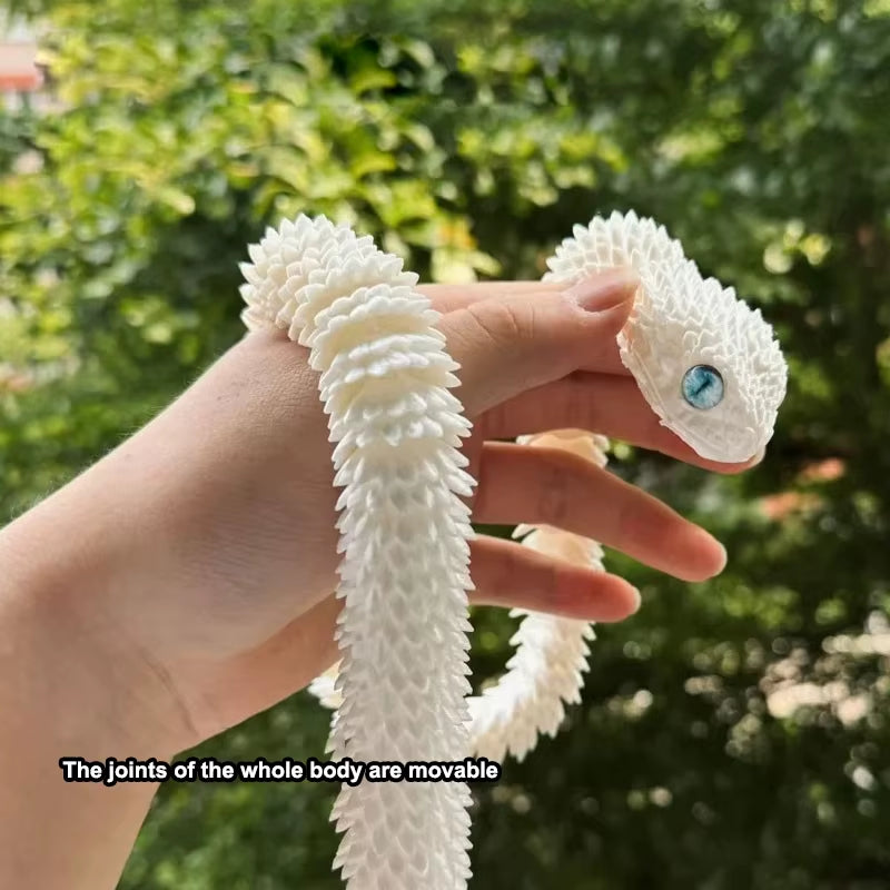 3D Printed Snake Movable Joint Simulation 3D Printed Figures Newyear Decoration 2025 Traditional Table 3D Ornament for Kids Gift