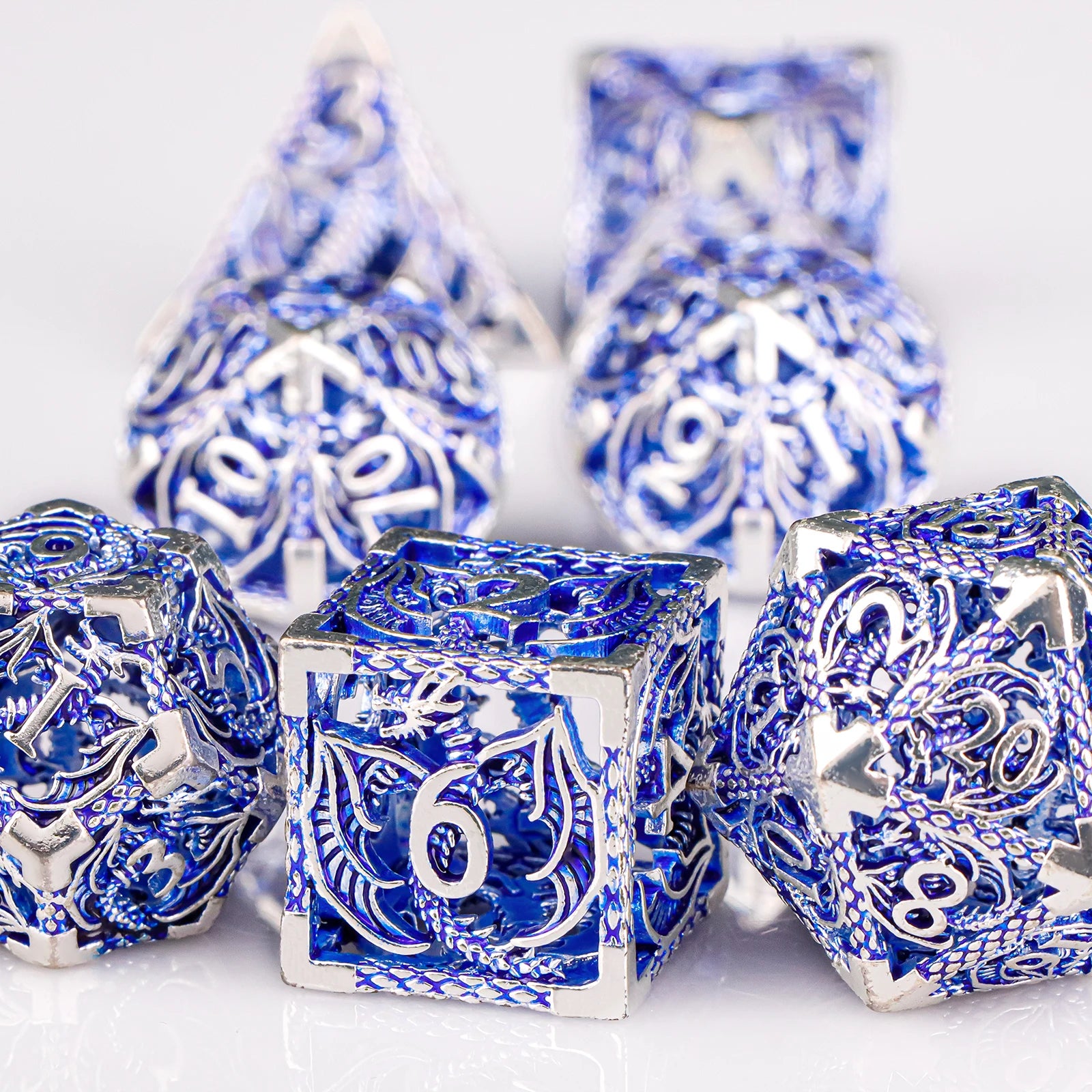 Tree Dice Metal Dragon D&D Dice Set for Dungeons and Dragons, Polyhedral Dice Set, Hollow D and D Dice Metal Dice Set Gifts