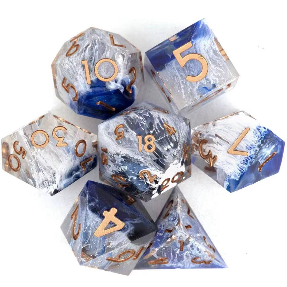 DND Flower Dice Resin Dice Set RPG Resin Dice Polyhedral Dice Dnd Dice Set for DND Game Player Dice Collector D&D Dice Set 7PCS