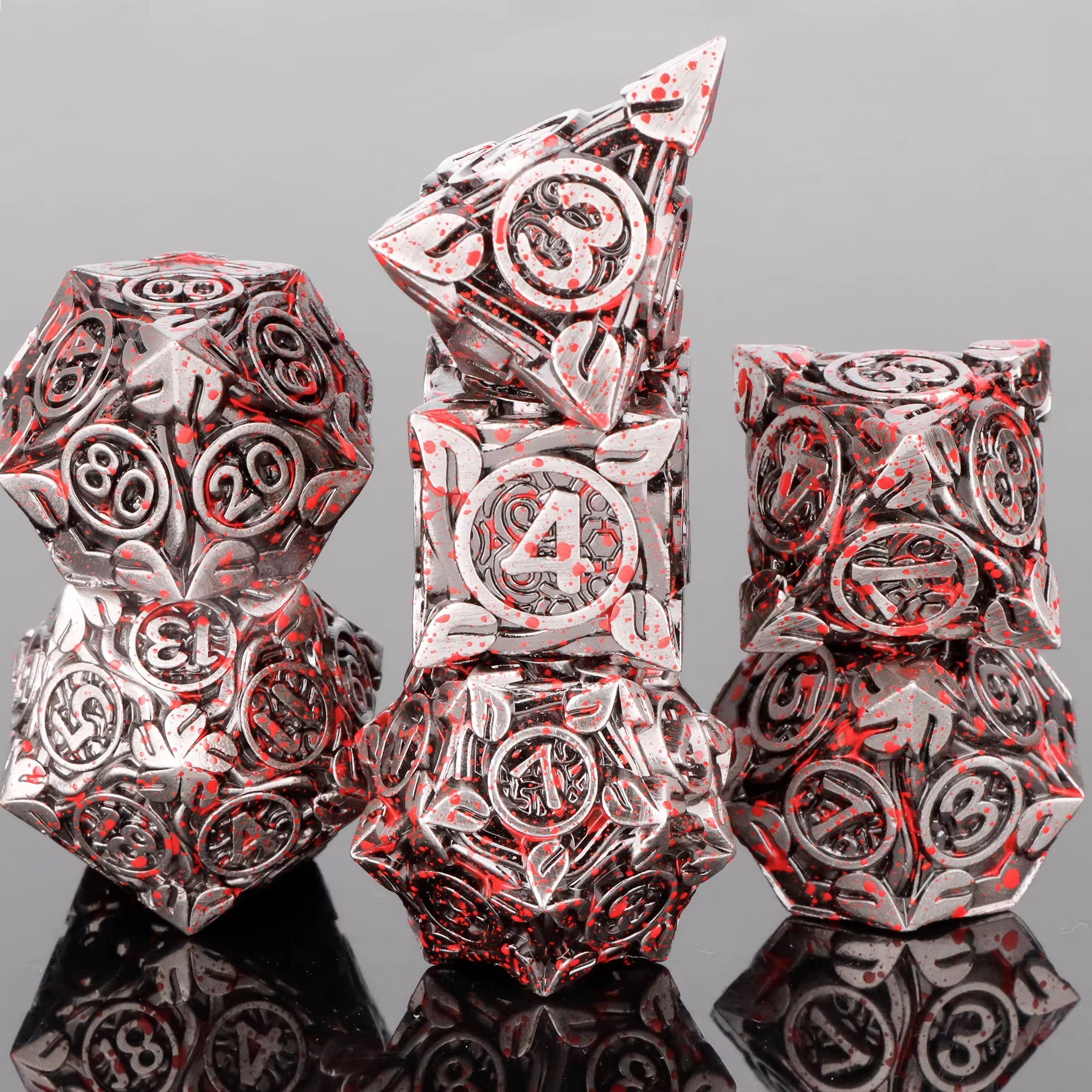 Dnd Skull&Dragon Metal Dice Set, Metal Sharp Edge Dice for Dungeons and Dragons, Polyhedral Dice for Table Games, Dnd Metal Dice