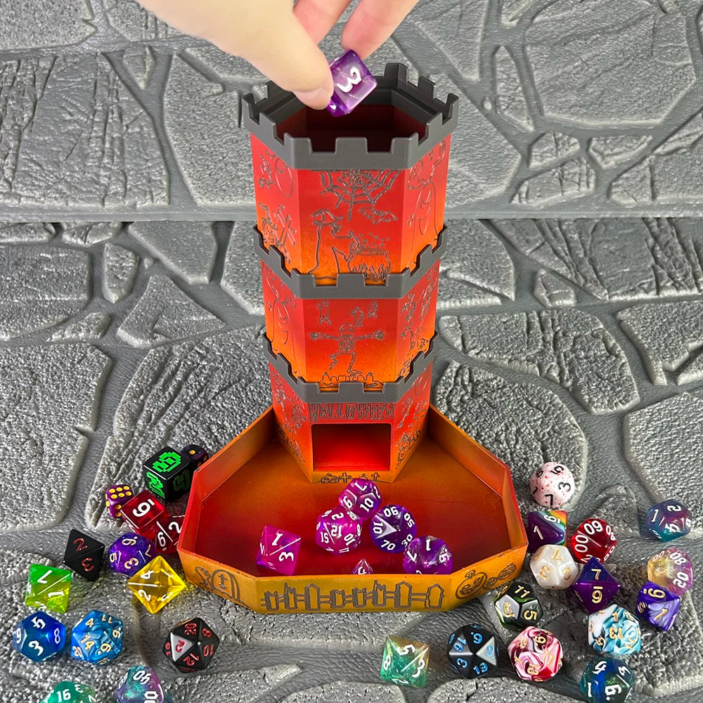 Bricks Castle Dice Tower Dice Rolling Tray Tower - Perfect for D&D Game RPG and Tabletop Gaming Best Gift