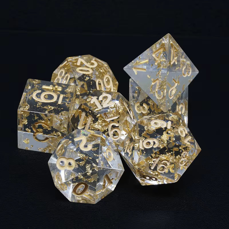 DND Flower Dice Resin Dice Set RPG Resin Dice Polyhedral Dice Dnd Dice Set for DND Game Player Dice Collector D&D Dice Set 7PCS