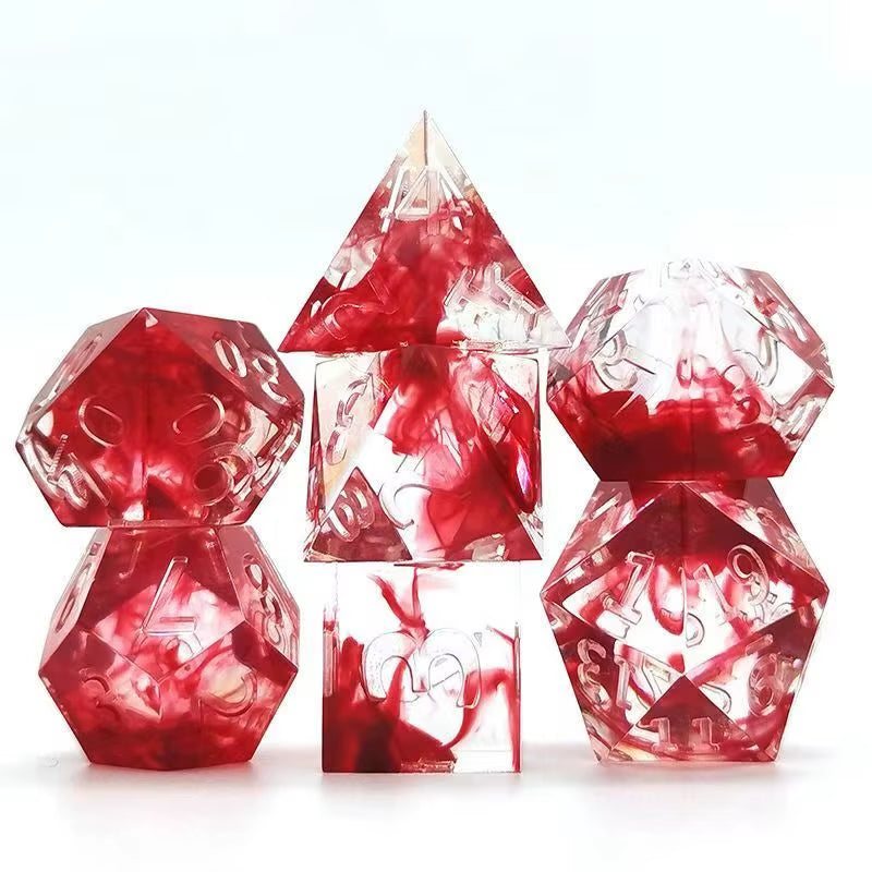 DND Flower Dice Resin Dice Set RPG Resin Dice Polyhedral Dice Dnd Dice Set for DND Game Player Dice Collector D&D Dice Set 7PCS
