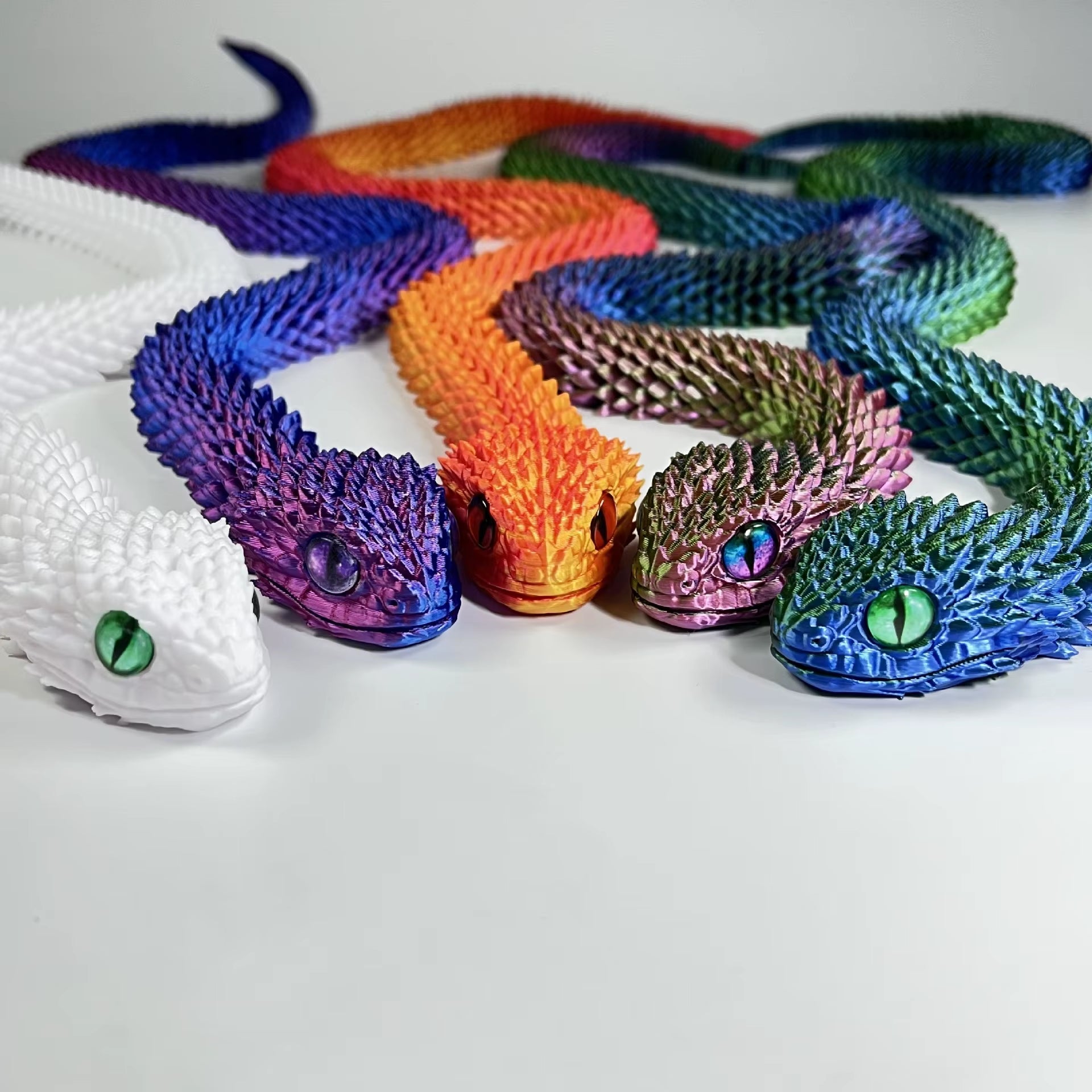 3D Printed Snake Movable Joint Simulation 3D Printed Figures Newyear Decoration 2025 Traditional Table 3D Ornament for Kids Gift