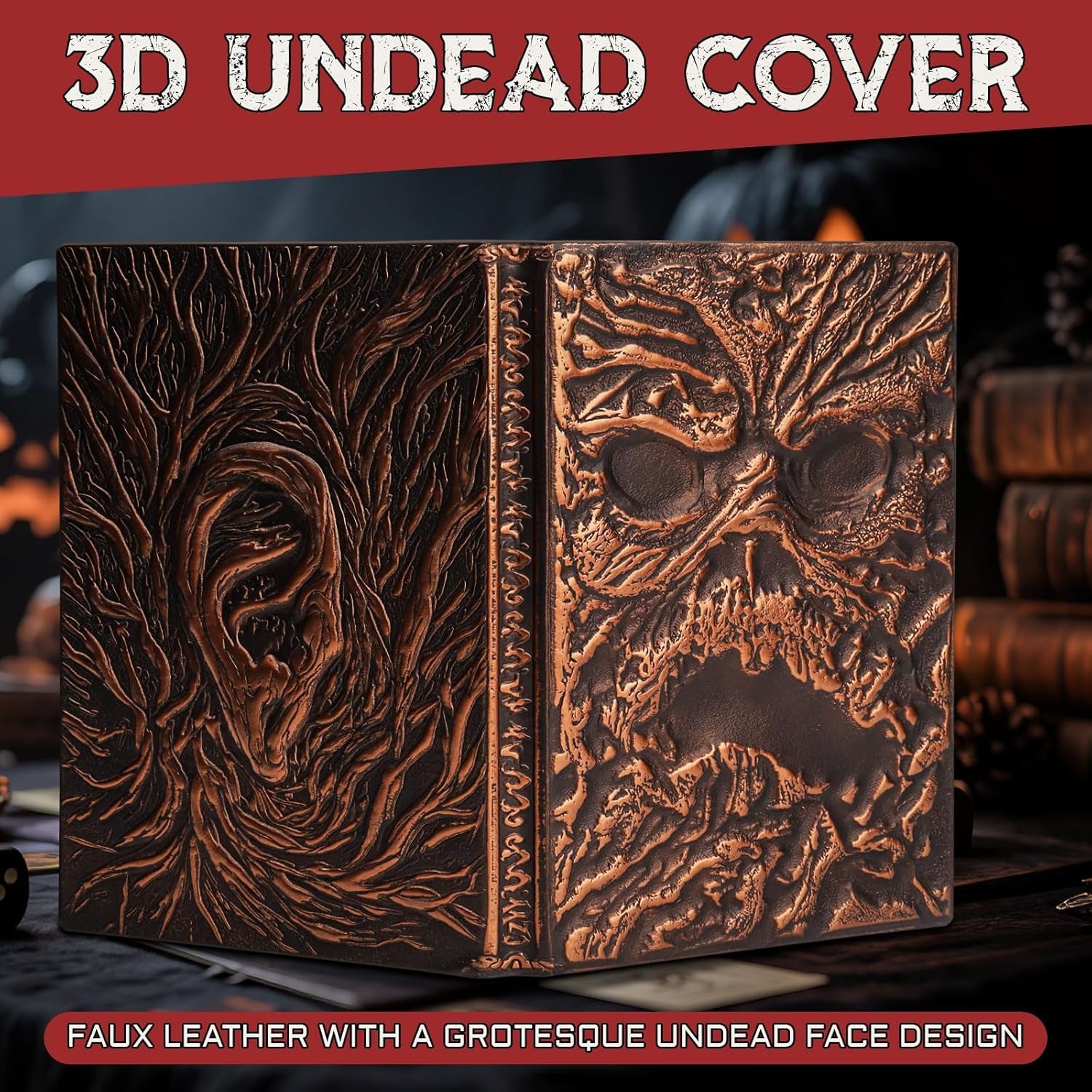 Necronomicon Horror Journal – Faux Leather DND Spellbook Notebook with 120 Pages