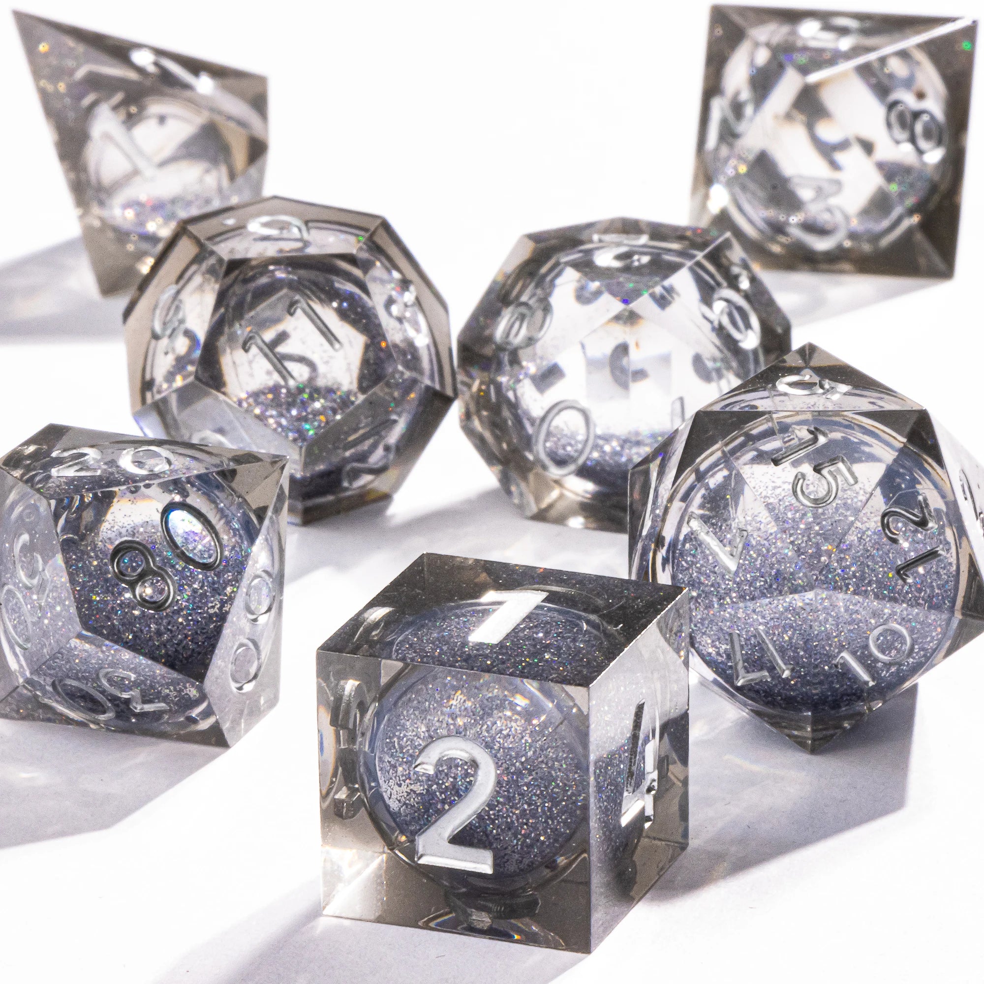 Dnd Green Gold Foil Liquid Core Dice Polyhedral Dice Set for Dungeons and Dragons, Galaxy Dice Set, D D Dice