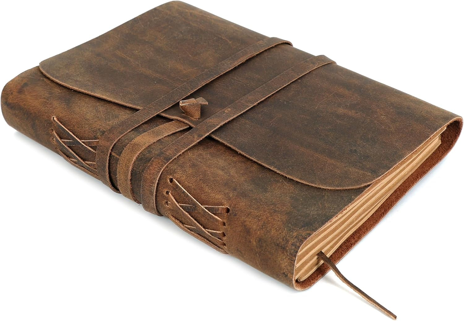 Leather Journal Notebook Leather Bound Journal for Men Lined Writing Journals for Women, Small Travel Journal Diary Pen Gift Set (7X9)